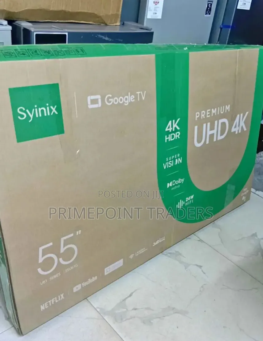 Syinix 55 Inch QLED Google Smart TV – Bezel-Less Design With Powe