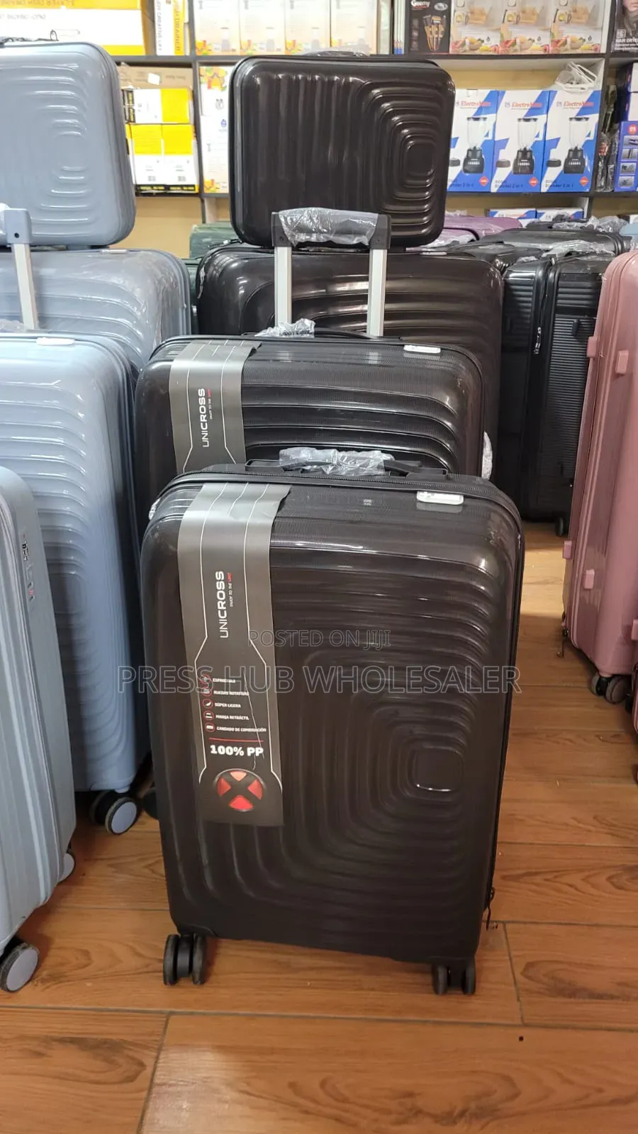 4in1 Rubber Suitcase Expandable With 360° Silent Spinner Wheels