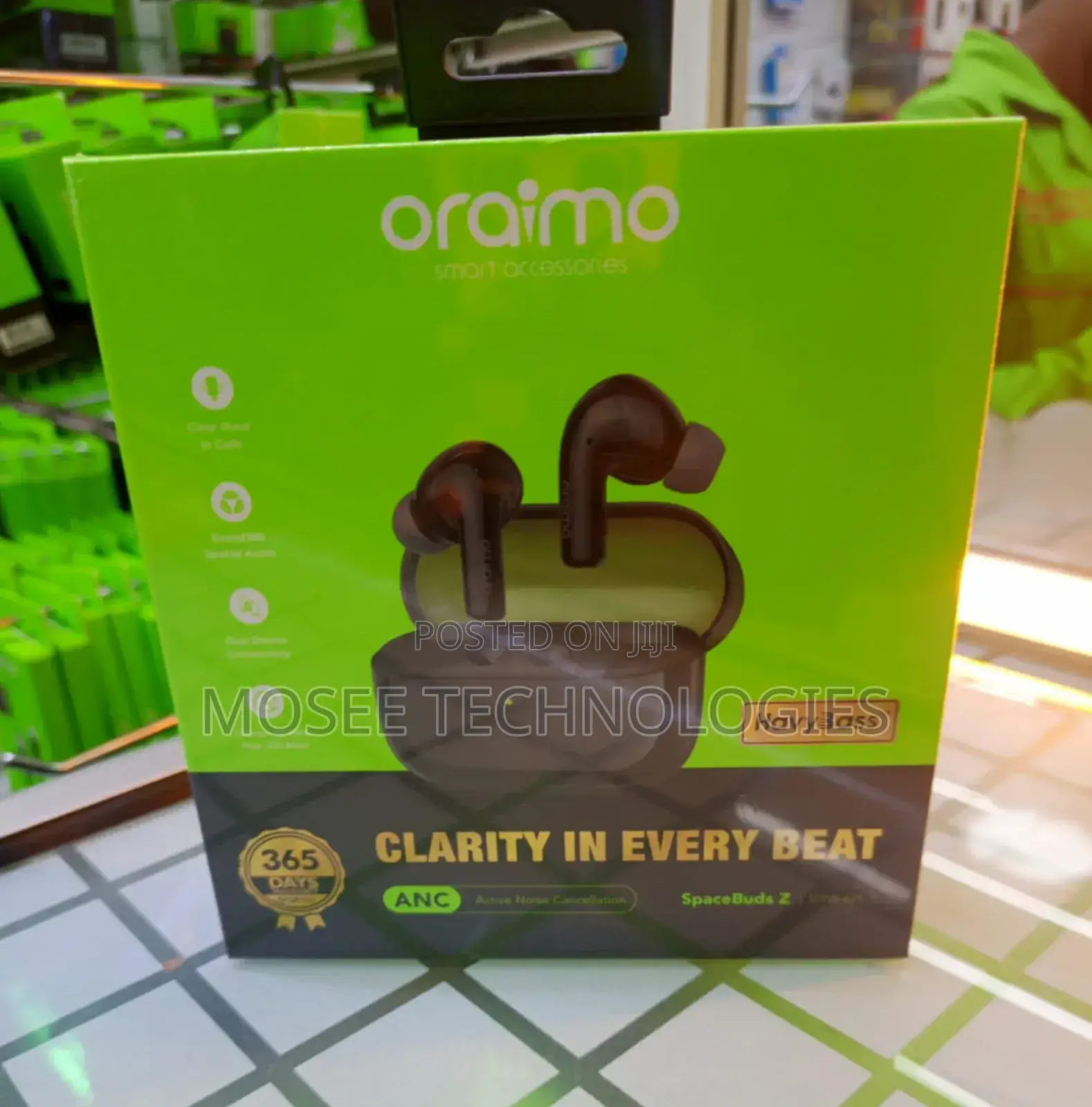 Oraimo SpaceBuds Z ANC Wireless Bluetooth Earbuds – Black
