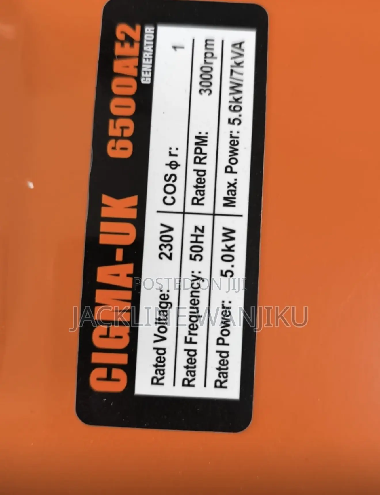 Cigma Generator 7kva / Gasoline 7kva Cigma Generator Machine