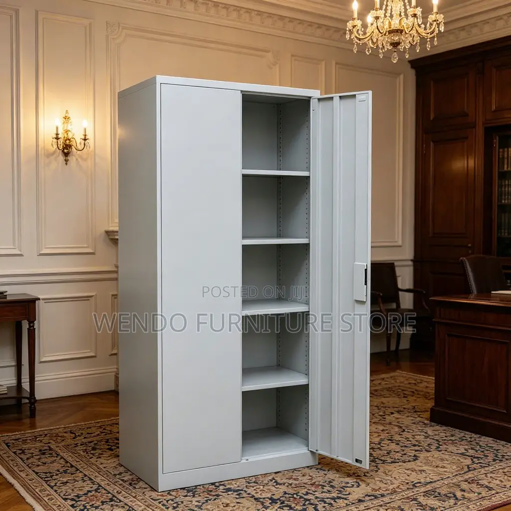 Office Cabinet; Two Doors Steel Cabinet With Multiple Shelves