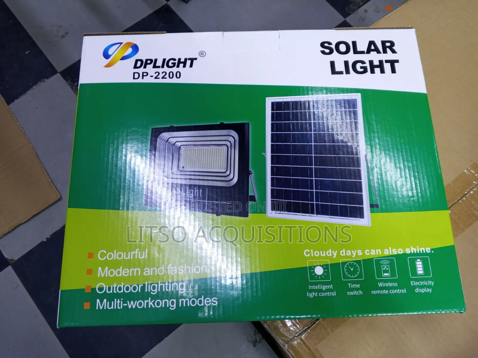 DPLIGHT DP-2200 Solar Flood Light With Solar Panel Remote Control