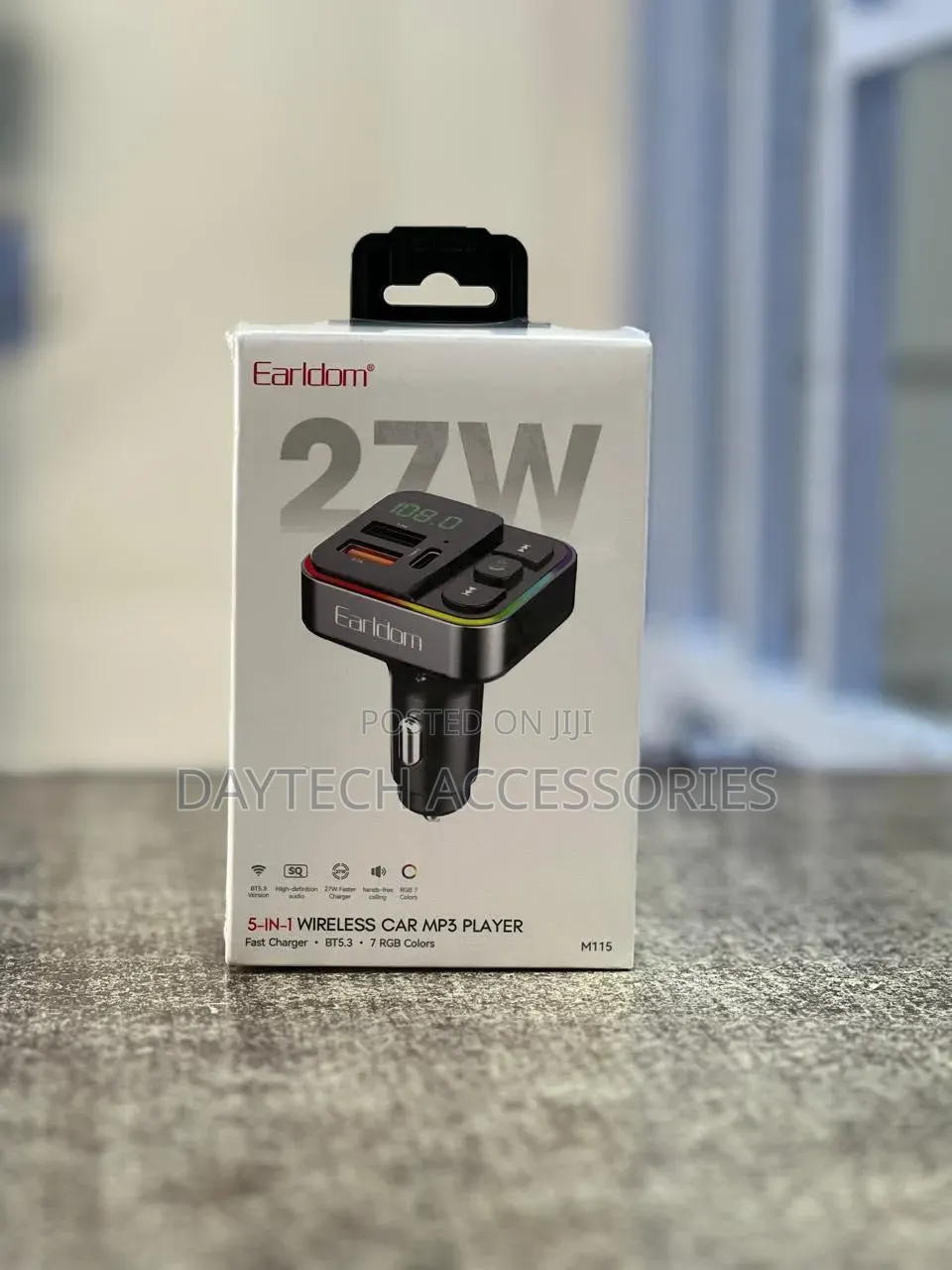 Earludom (ET-M115) Car Charger and Media Player With RGB Lighting.