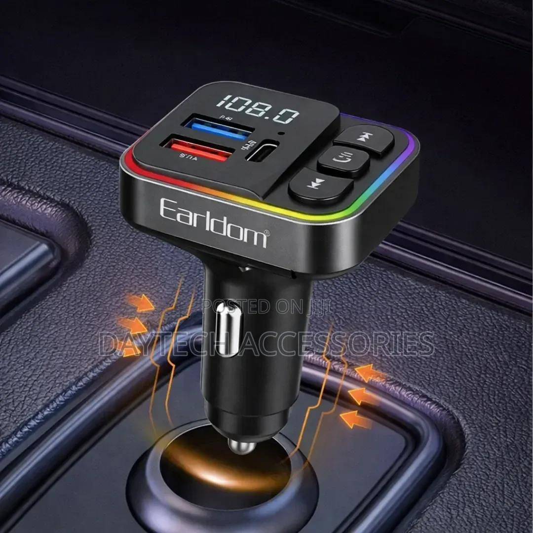 Earludom (ET-M115) Car Charger and Media Player With RGB Lighting.