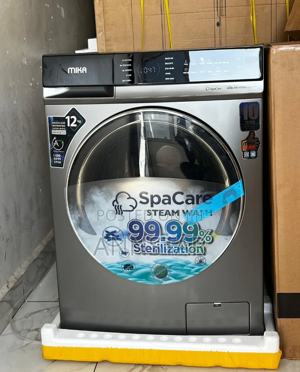 Mika Washing Machine, 8kg Wash and Spin , INVERTER Motor, Front Load,