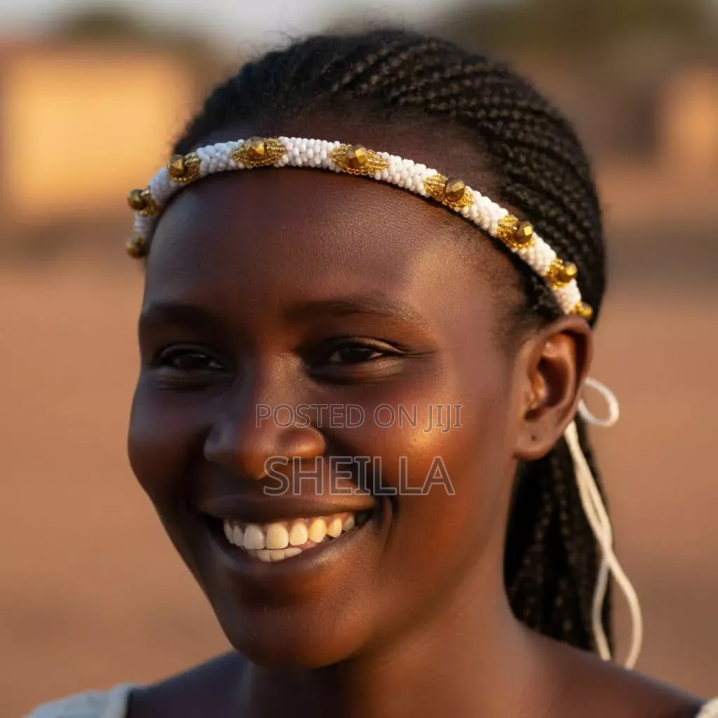 African Kenyan Beaded Headband Necklace