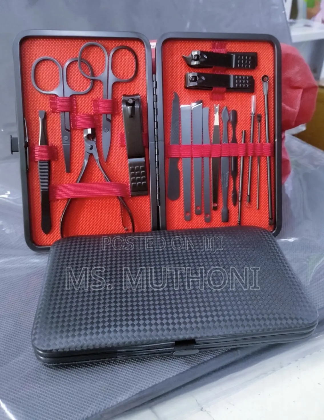 Matte Black Manicure and Pedicure Set