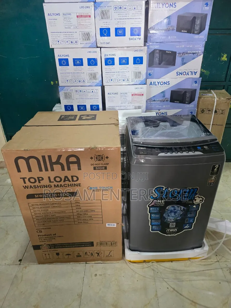 Mika 10kg Washing Machine Top Load Washer Dark Silver
