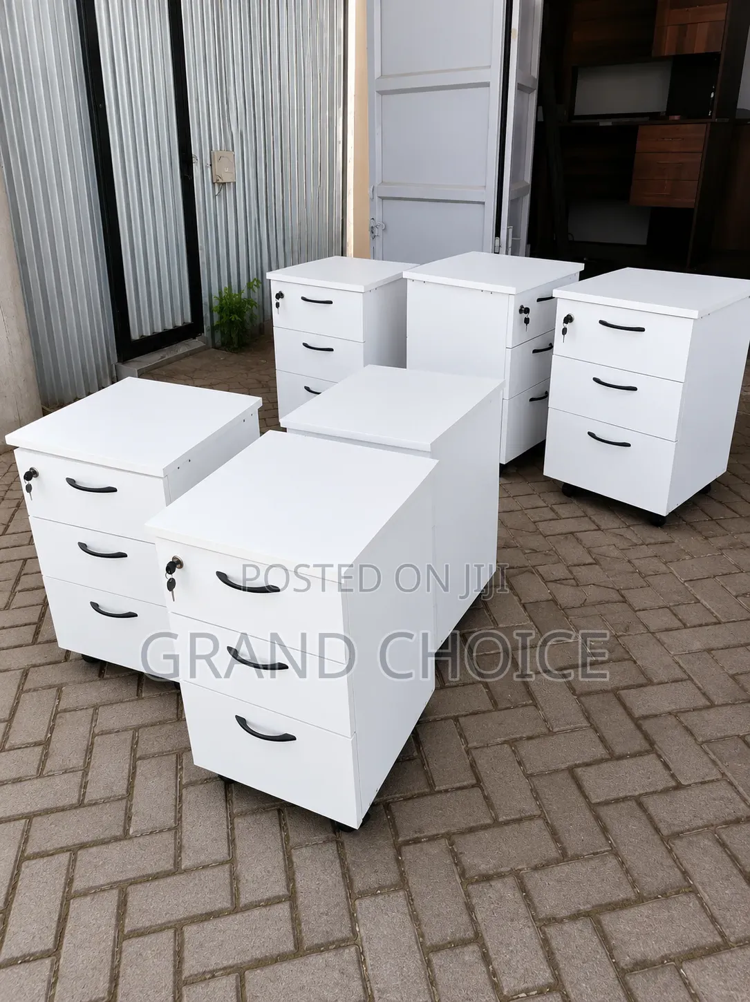 3 Drawer Mobile Office Pedestal Cabinet With Lock