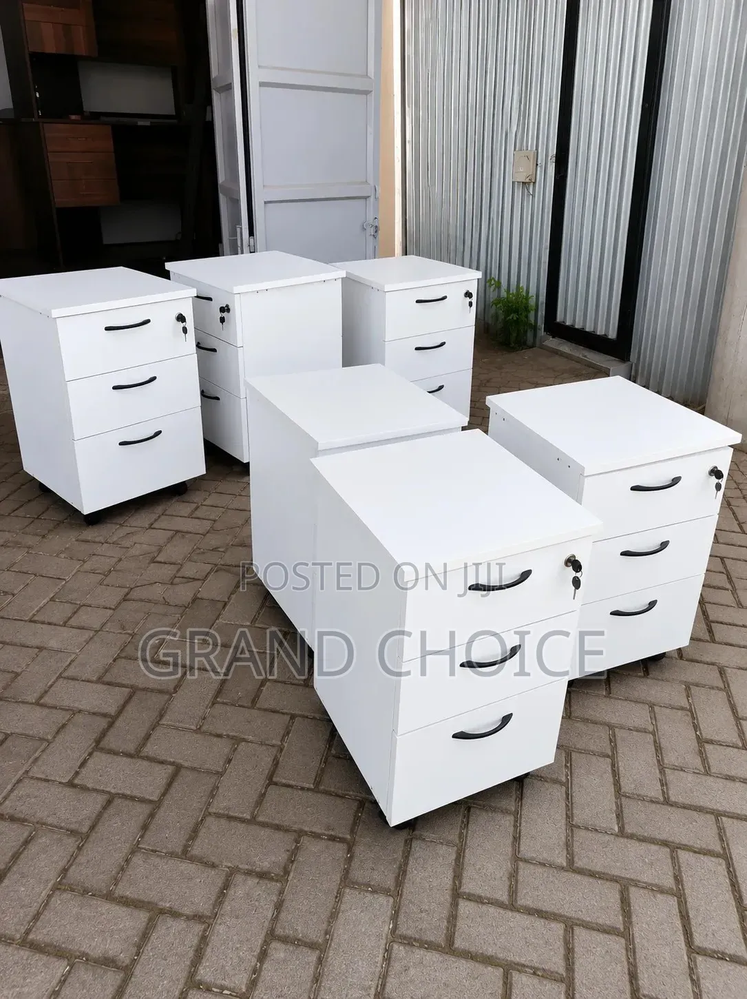 3 Drawer Mobile Office Pedestal Cabinet With Lock