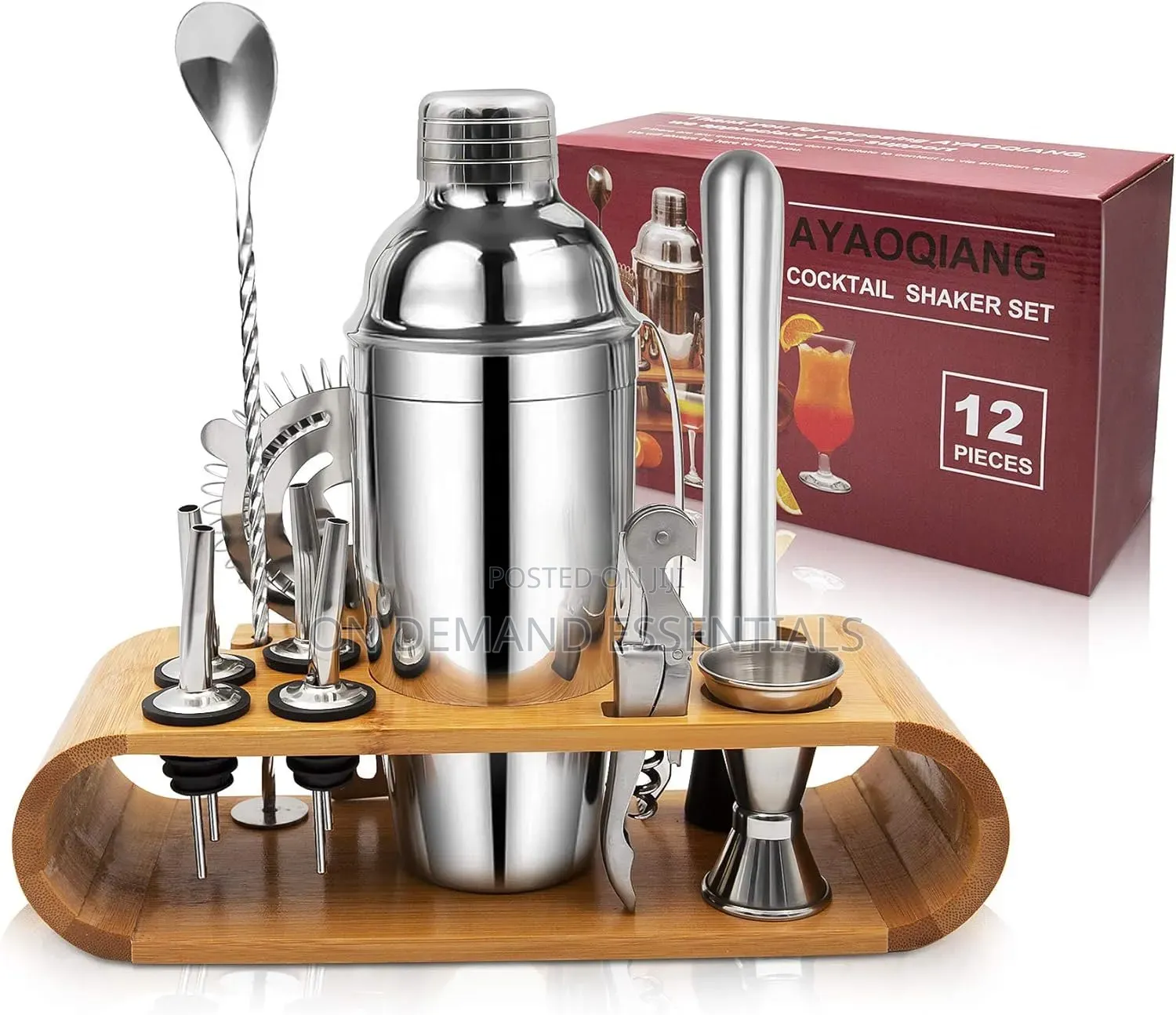 12-Piece Cocktail Shaker Set Home Bar Tool Kit