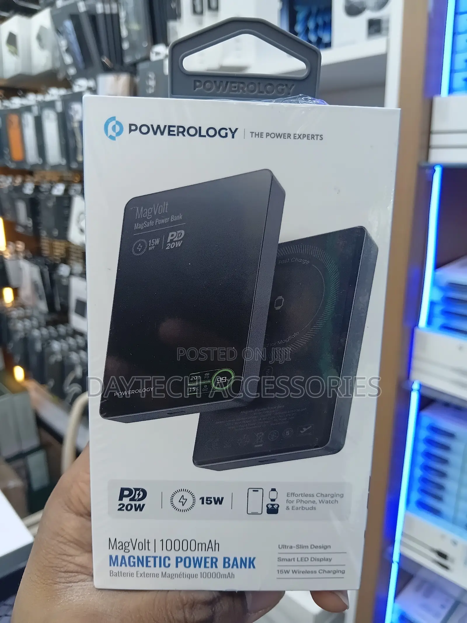 Powerology MagVolt 10000mAh TFT Display Magnetic Wireless Powerbank