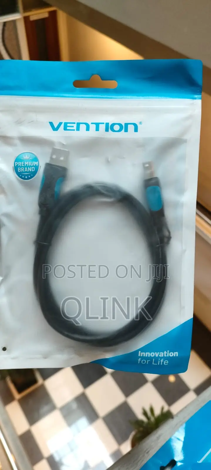 Vention USB 2.0 a Male to B Male Printer Cable 1M Black PVC Type
