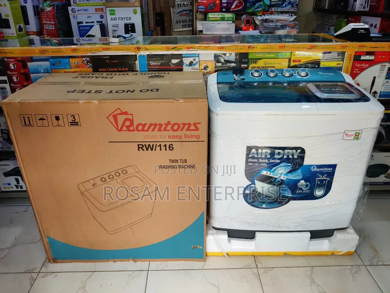 Ramtons Washing Machine Twin Tub 10kg With Air Dryer Rw116