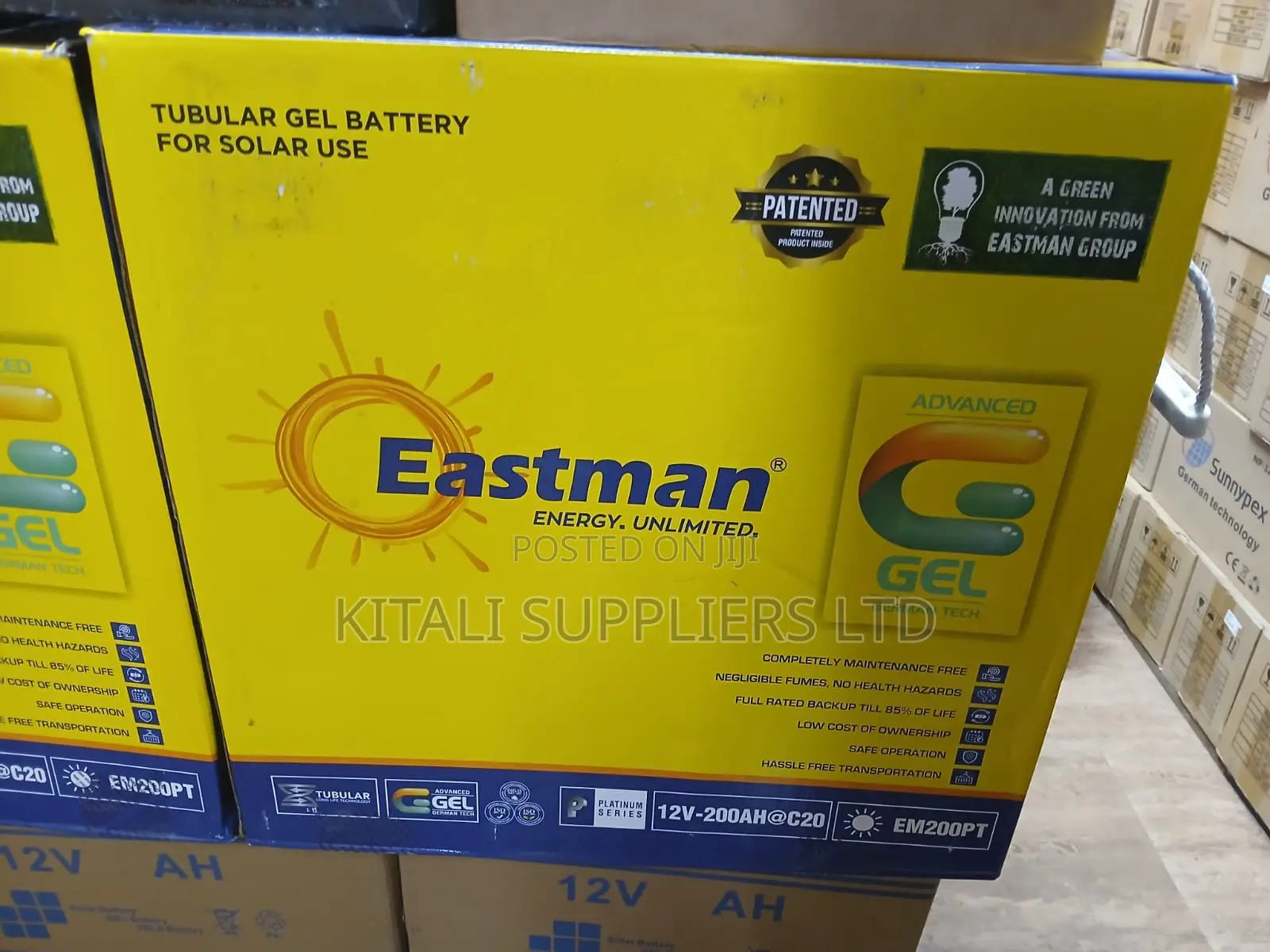Eastman 12V 200Ah Tubular Gel Solar Battery | Maintenance-Free