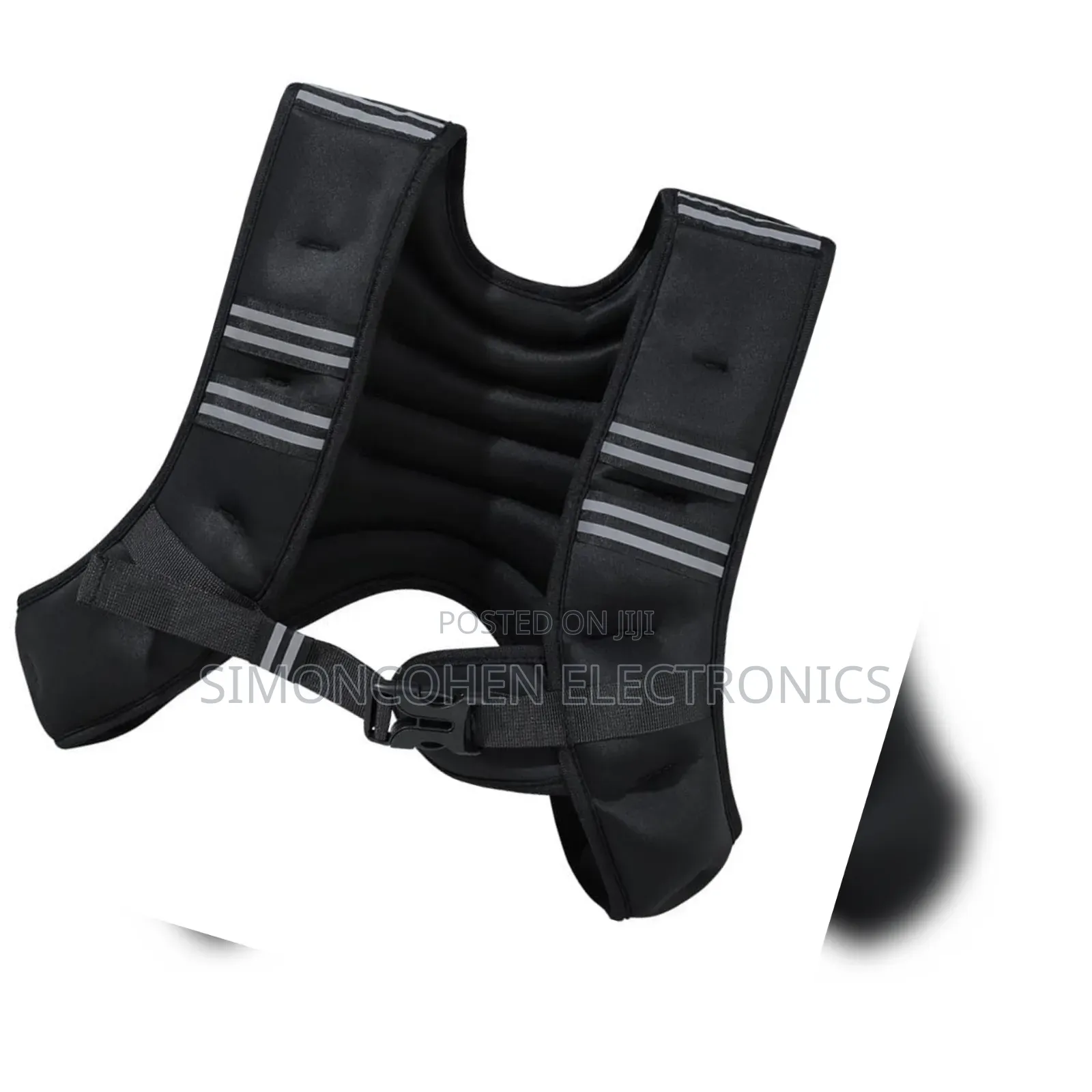 6 LBS Black Weighted Vest With Reflective Stripe