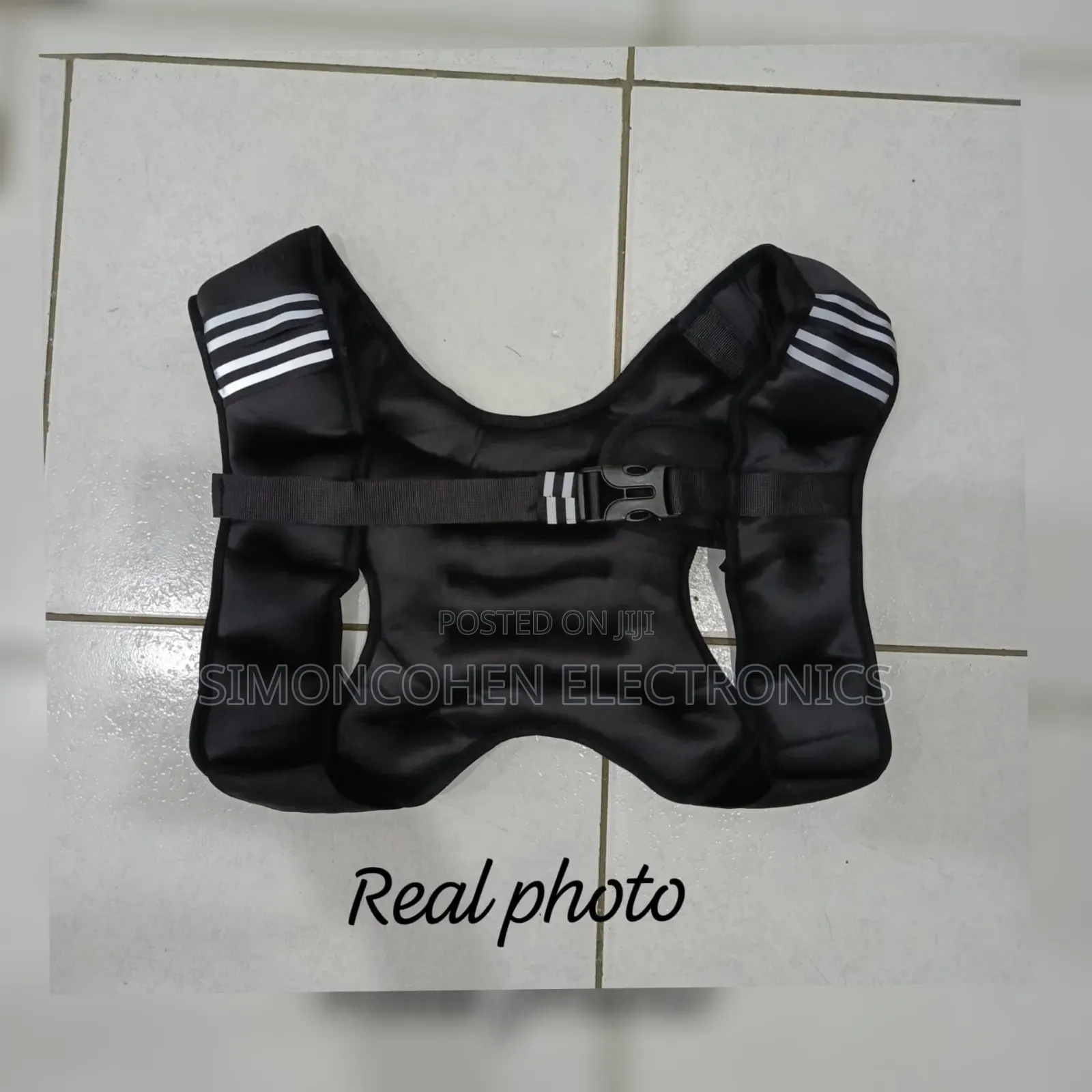 6 LBS Black Weighted Vest With Reflective Stripe