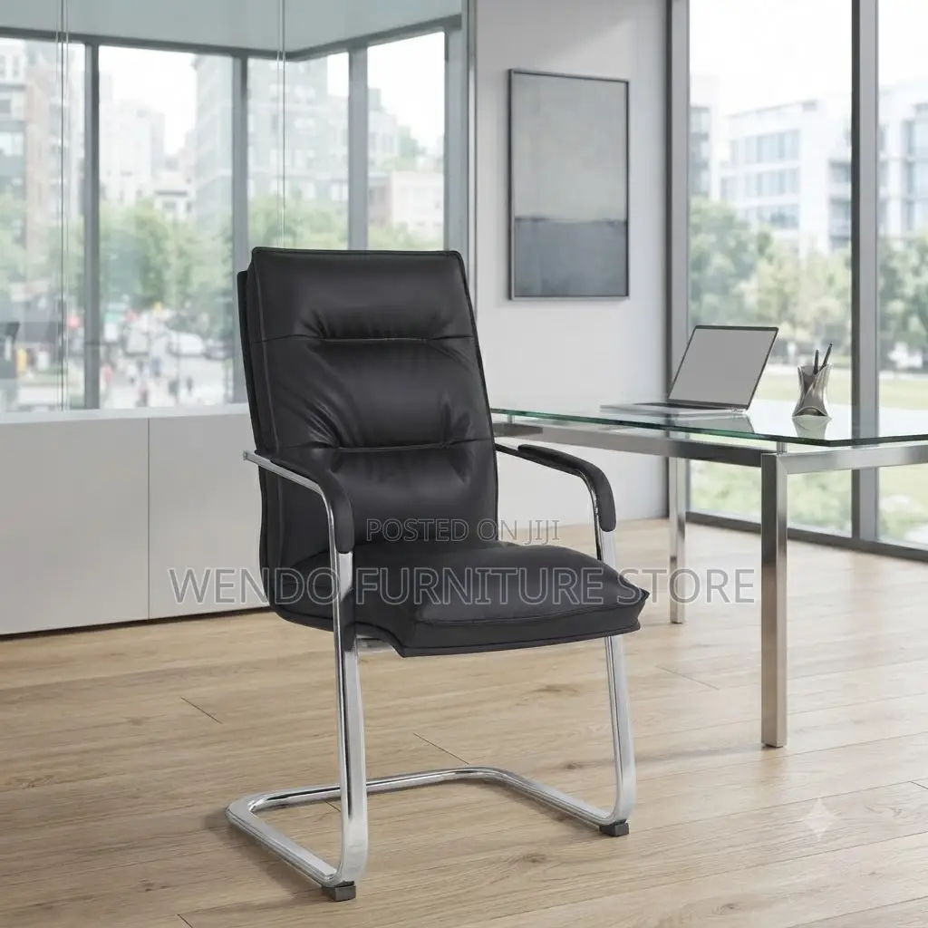 Office Chairs; Sled Base Reception Leather Chairs