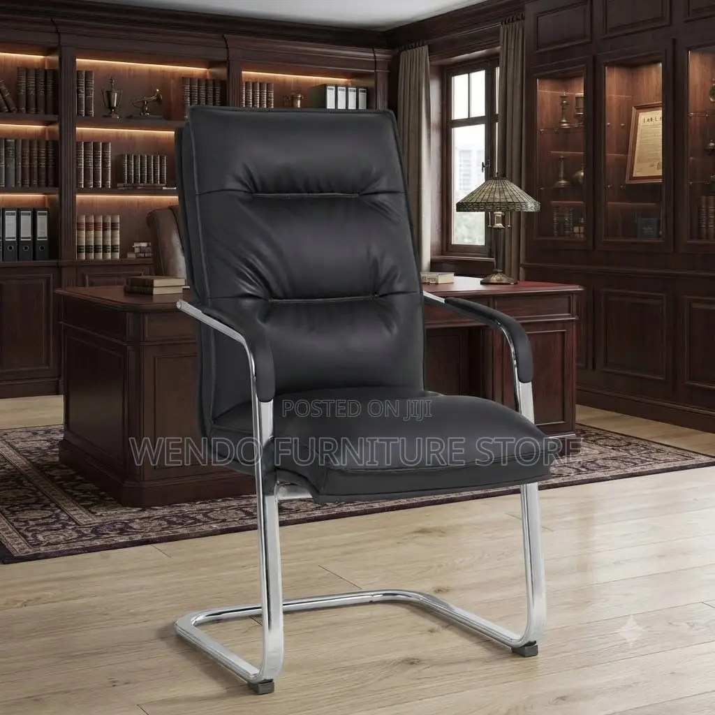 Office Chairs; Sled Base Reception Leather Chairs