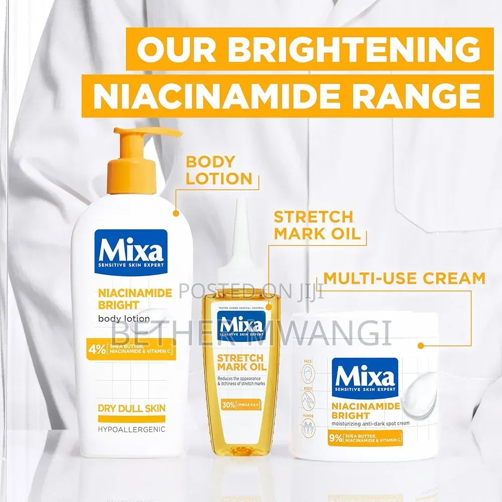 Mixa Body Lotion Niacinamide Bright for Dry Dull Skin Radiance