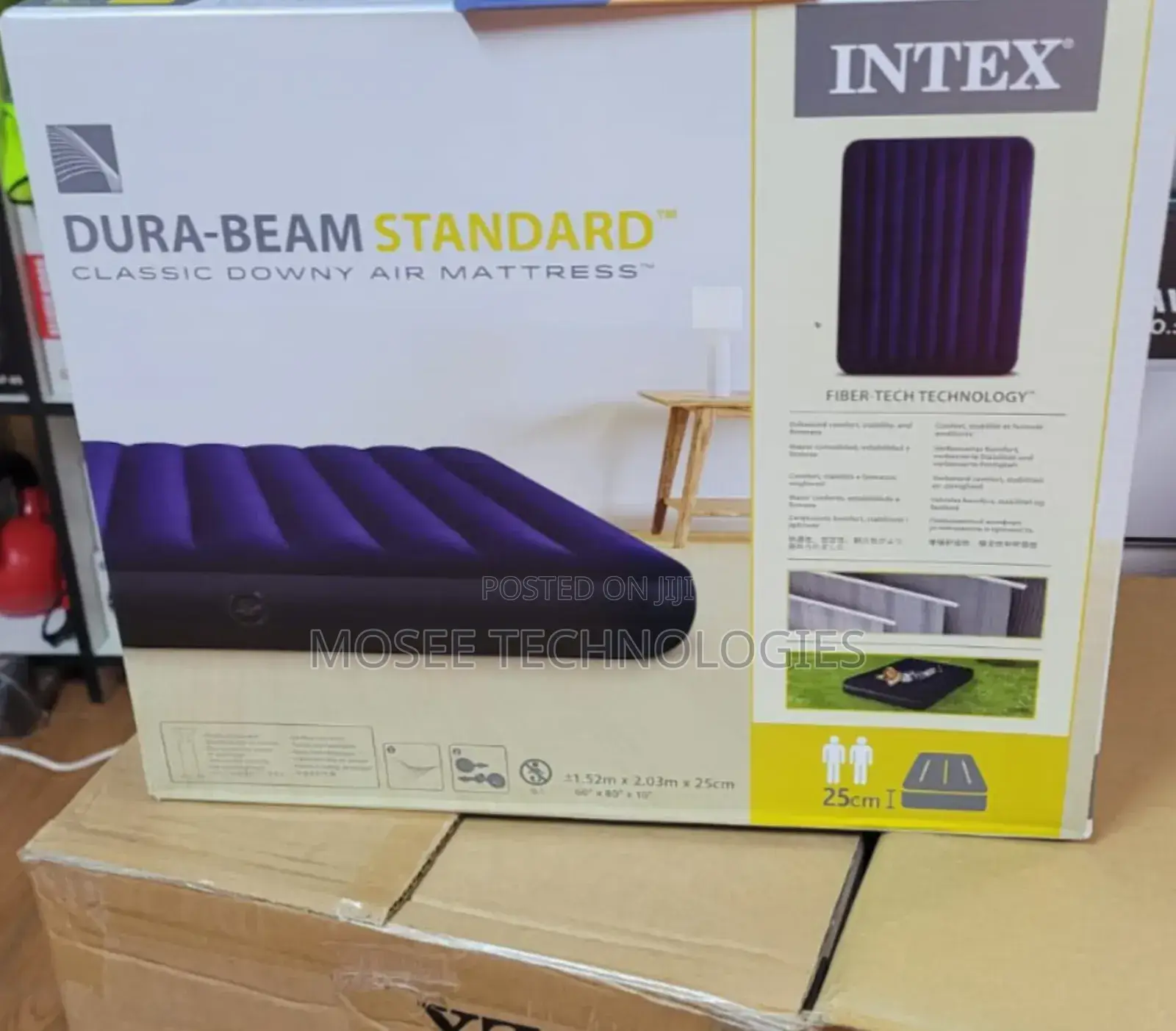 Intex Classic Downy Portable Inflatable Air Mattress 4x6