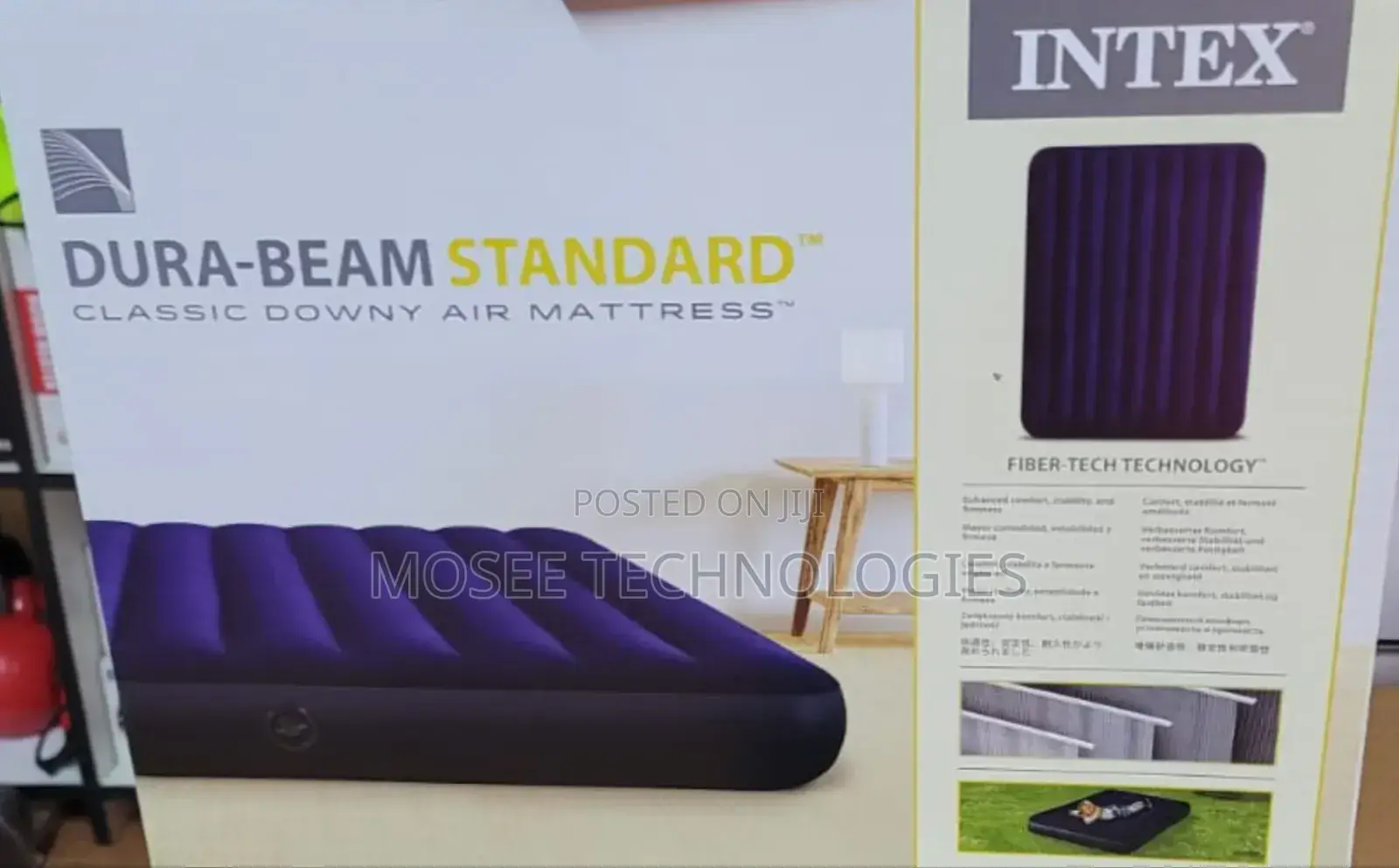 Intex Classic Downy Portable Inflatable Air Mattress 4x6