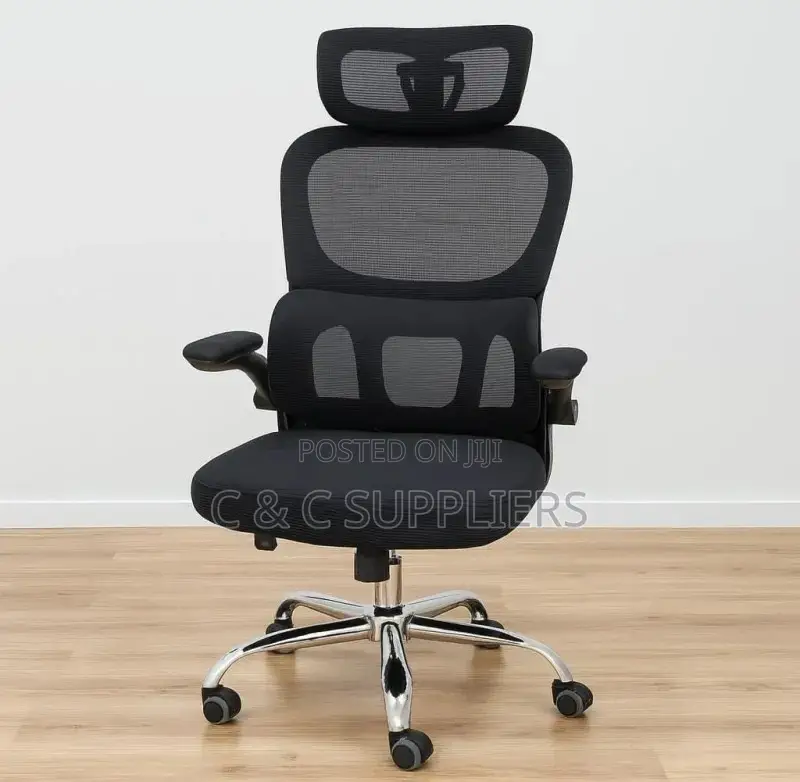 Ergonomic Orthopedic Chair With Flip Armrest.