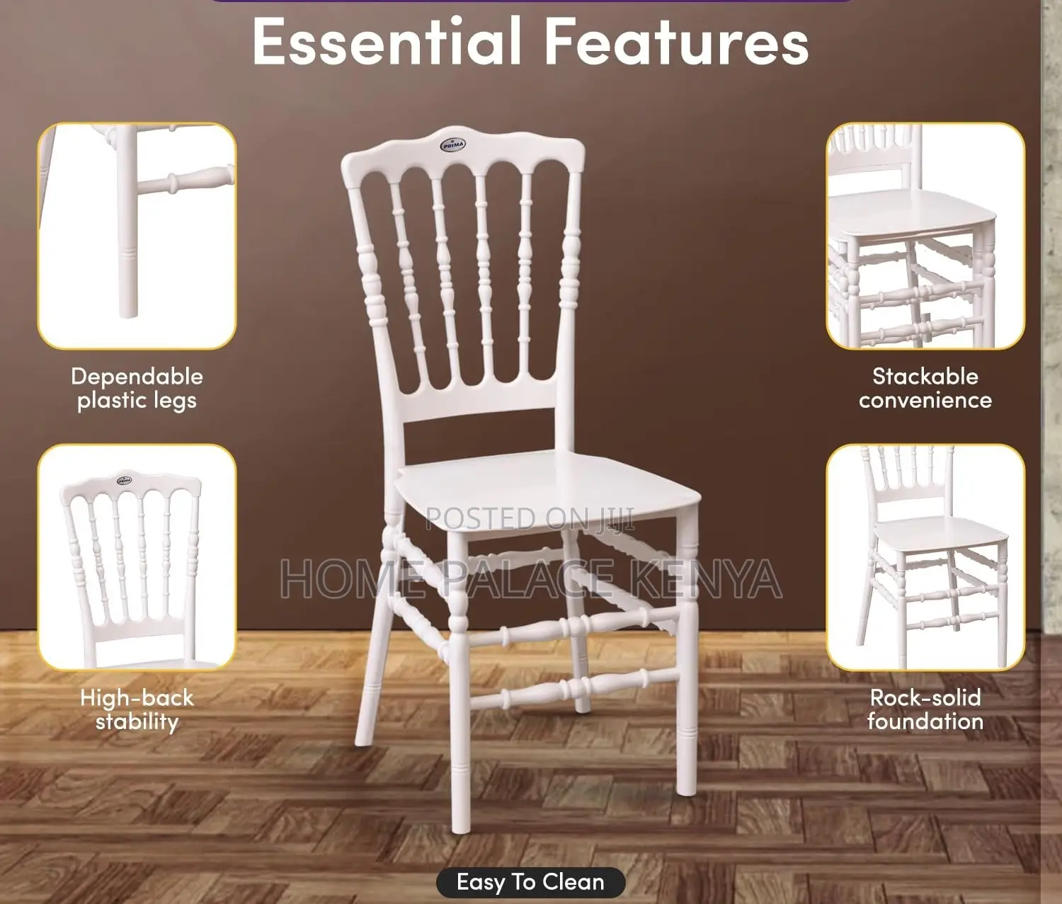 Outdoor Chair: White Ibiza Napoleon Event Chair