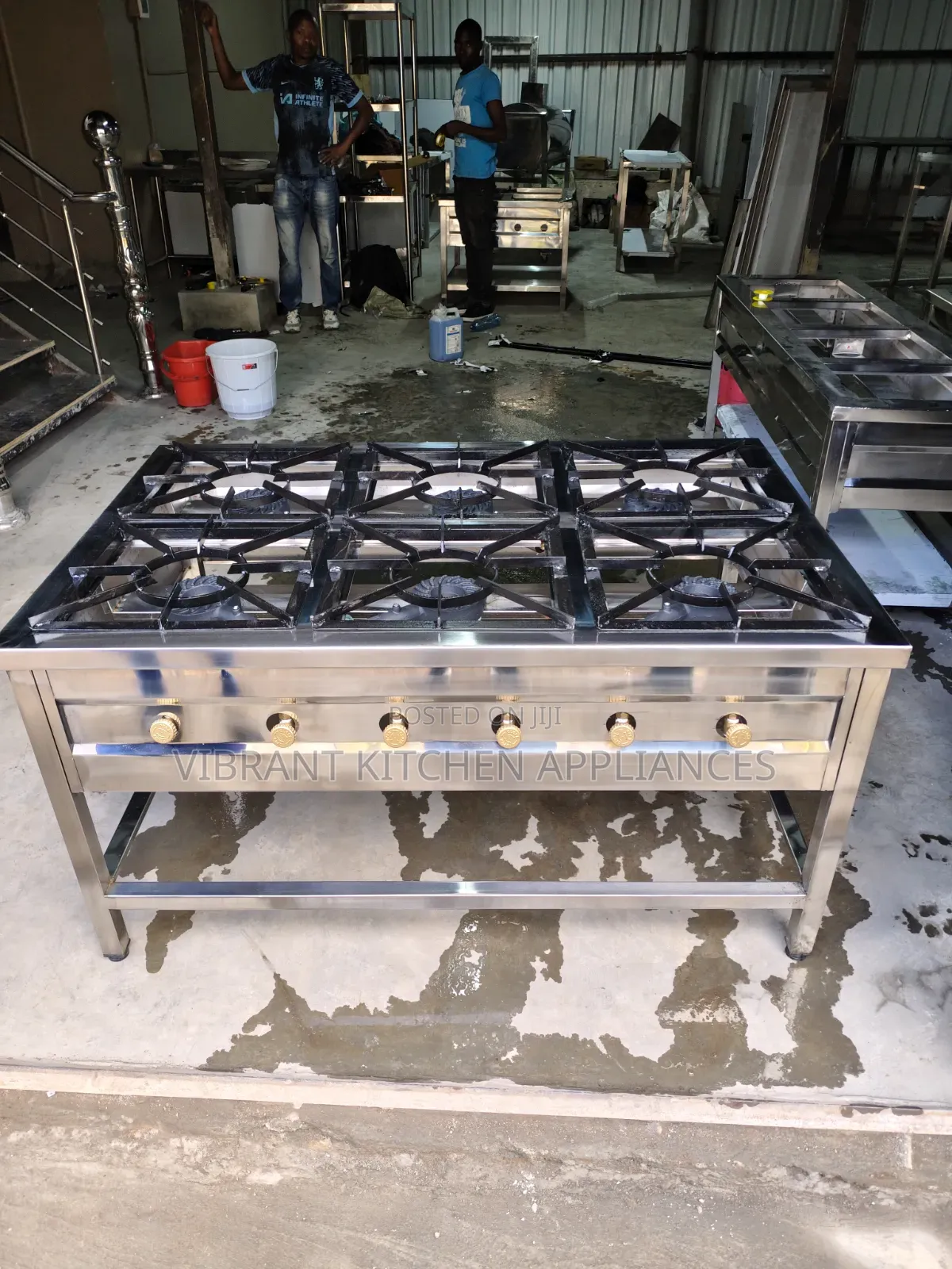 Six‐Burner Stainless Steel Commercial Gas Cooker