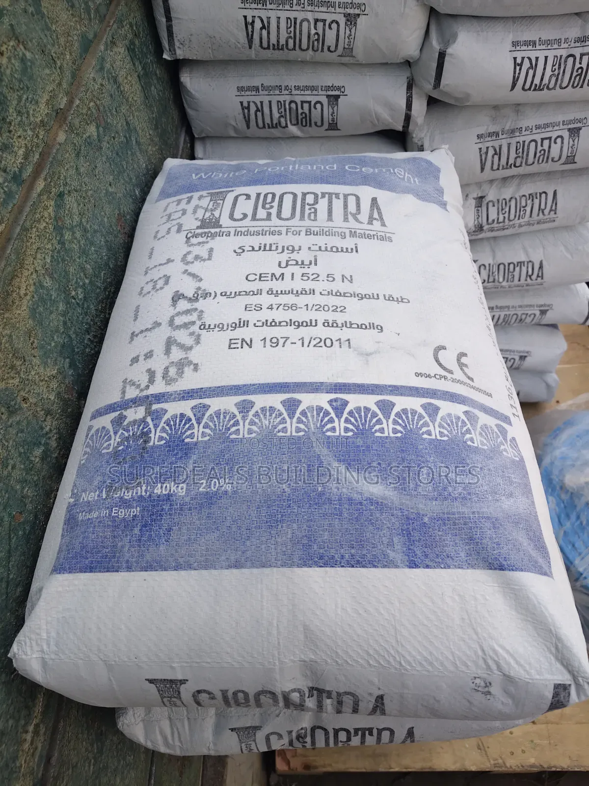 40kg Bag of Cleopatra White Portland Cement