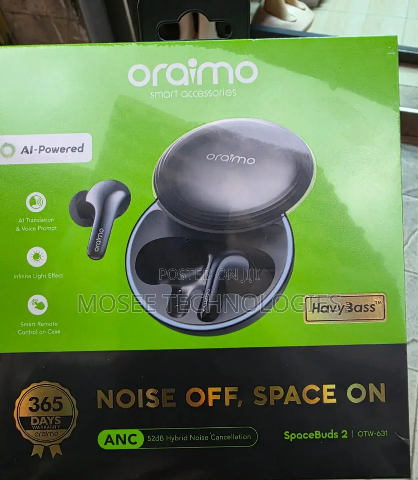 Oraimo SpaceBuds 2 Bluetooth 6.0 ANC TWS Earbuds