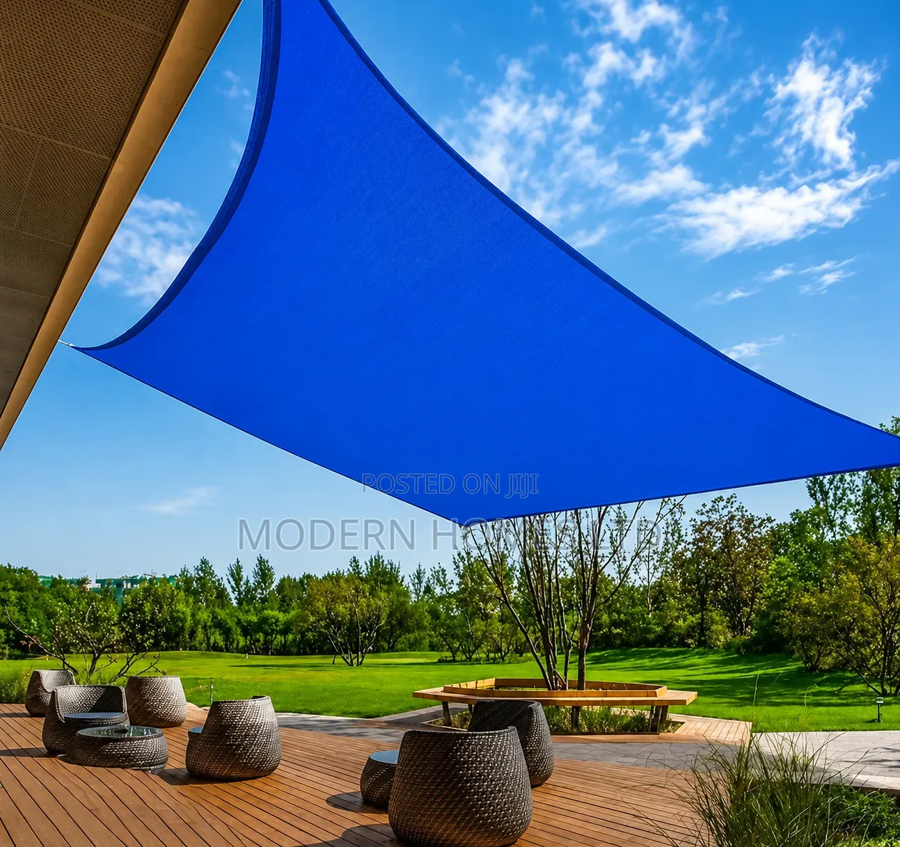 Transform Your Outdoor Space With Premium Royal Blue Shade Sails!
