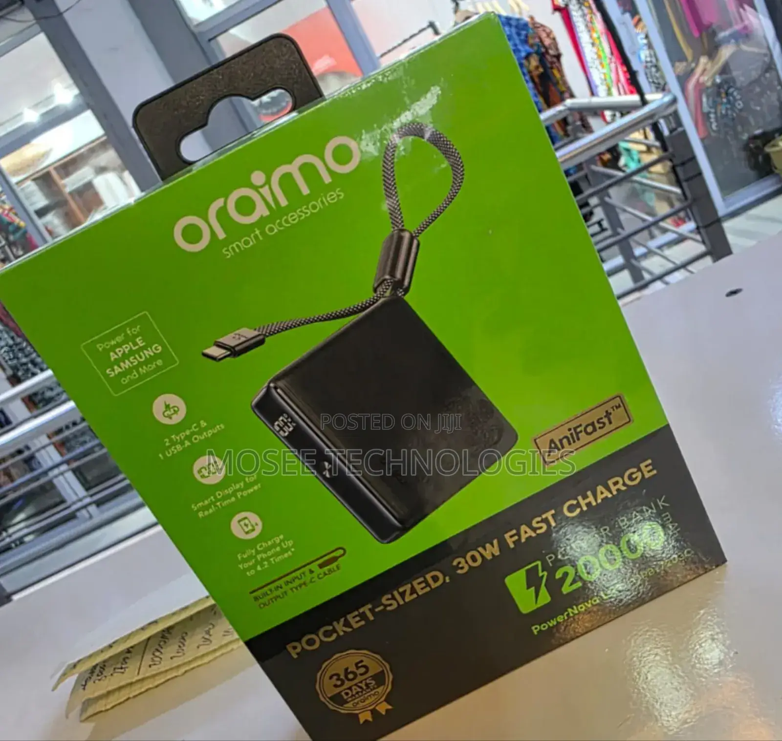 Oraimo PowerNova L21 30W Fast Charge 20,000mAh Power Bank .