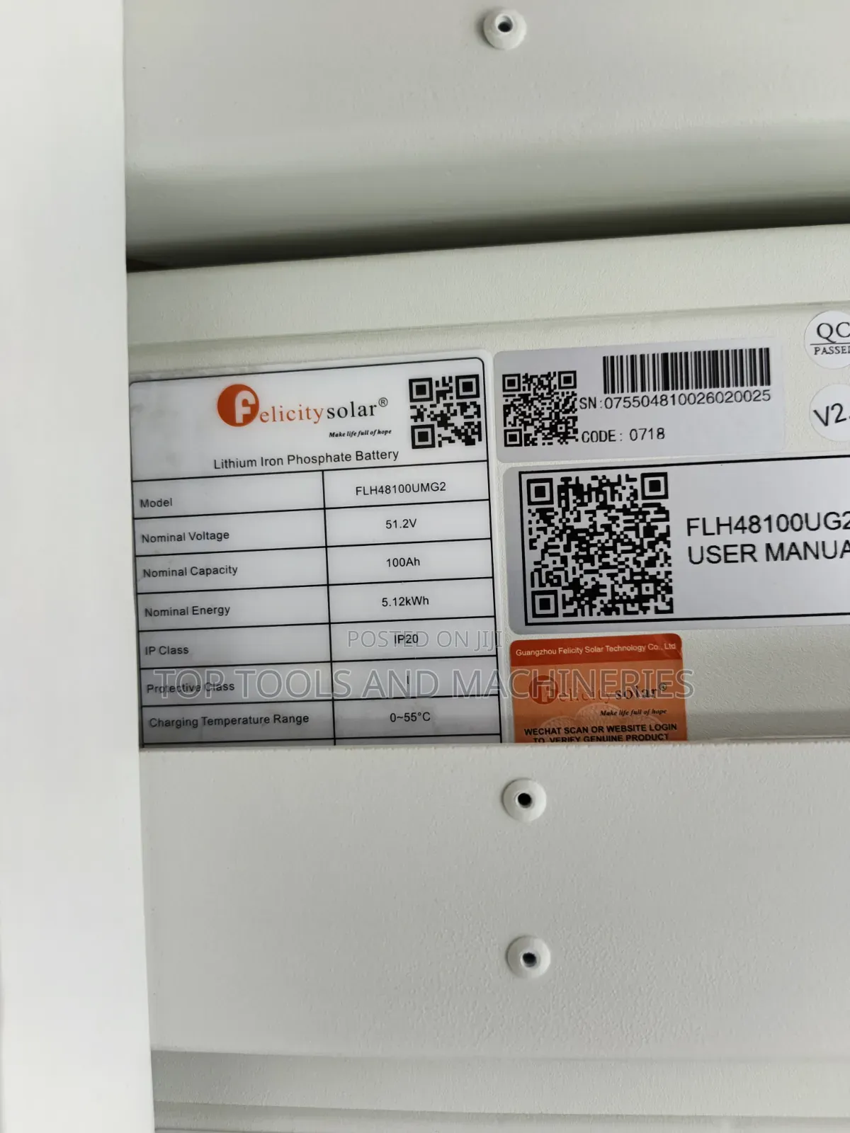 61.44kWh High Voltage Lithium Battery 691.2V LiFePO4 Energy Storage