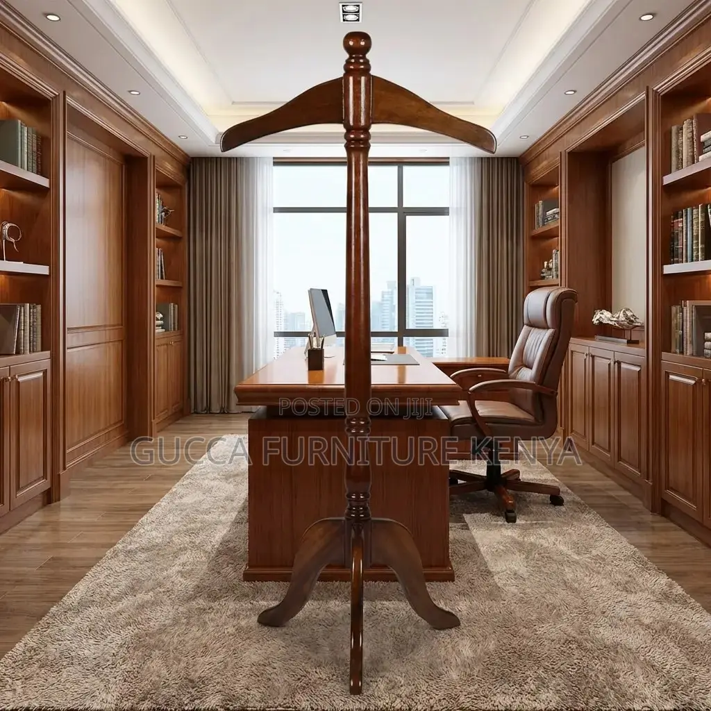 Office Coat Hanger-Mahogany Finish