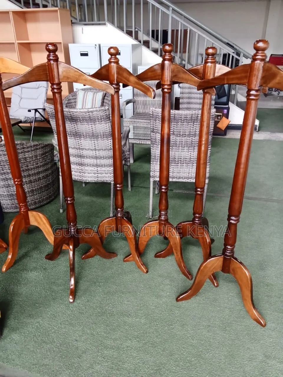 Office Coat Hanger-Mahogany Finish