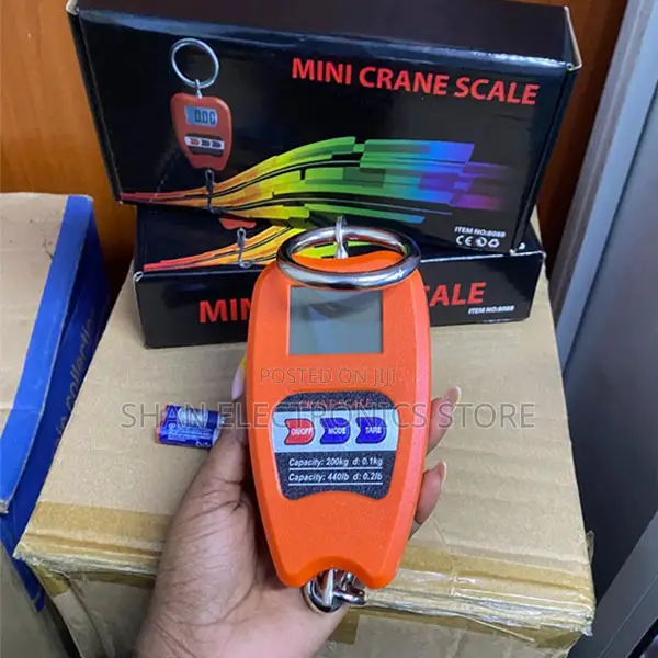 Orange Heavy-Duty Mini Crane Scale 200kg - LCD Display, Tare Function