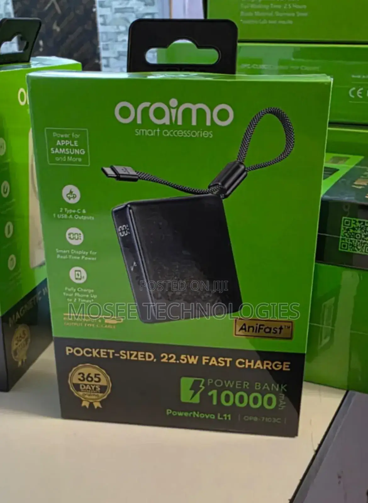Oraimo PowerNova L11 22.5W Fast Charge 10000mAh Portable Bank