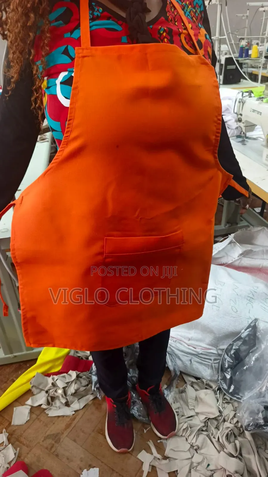Orange Cotton Multi Purpose Aprons