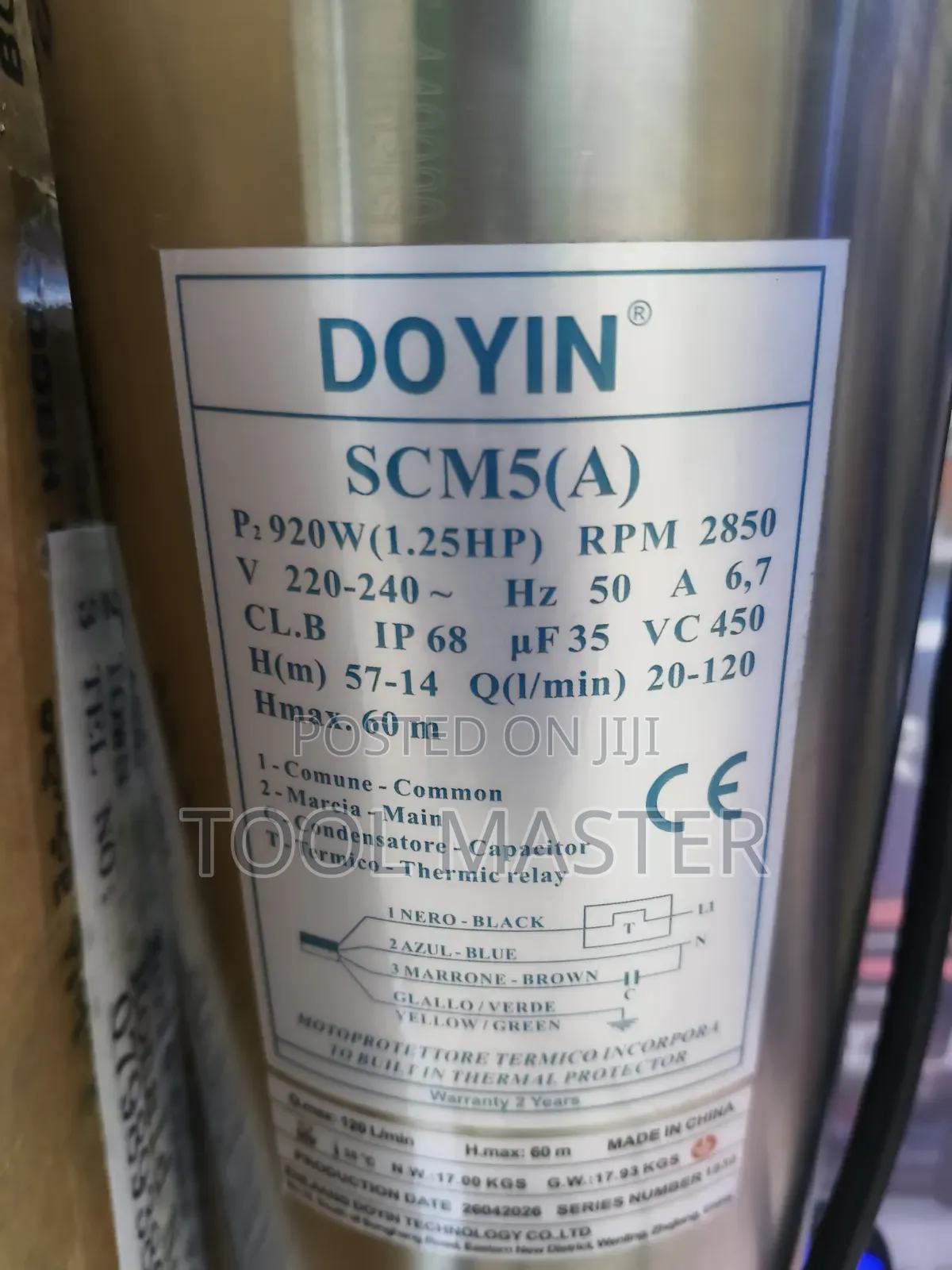 1.25hp Doyin Electric Water Pump/920w Doyin QDX Water Pump