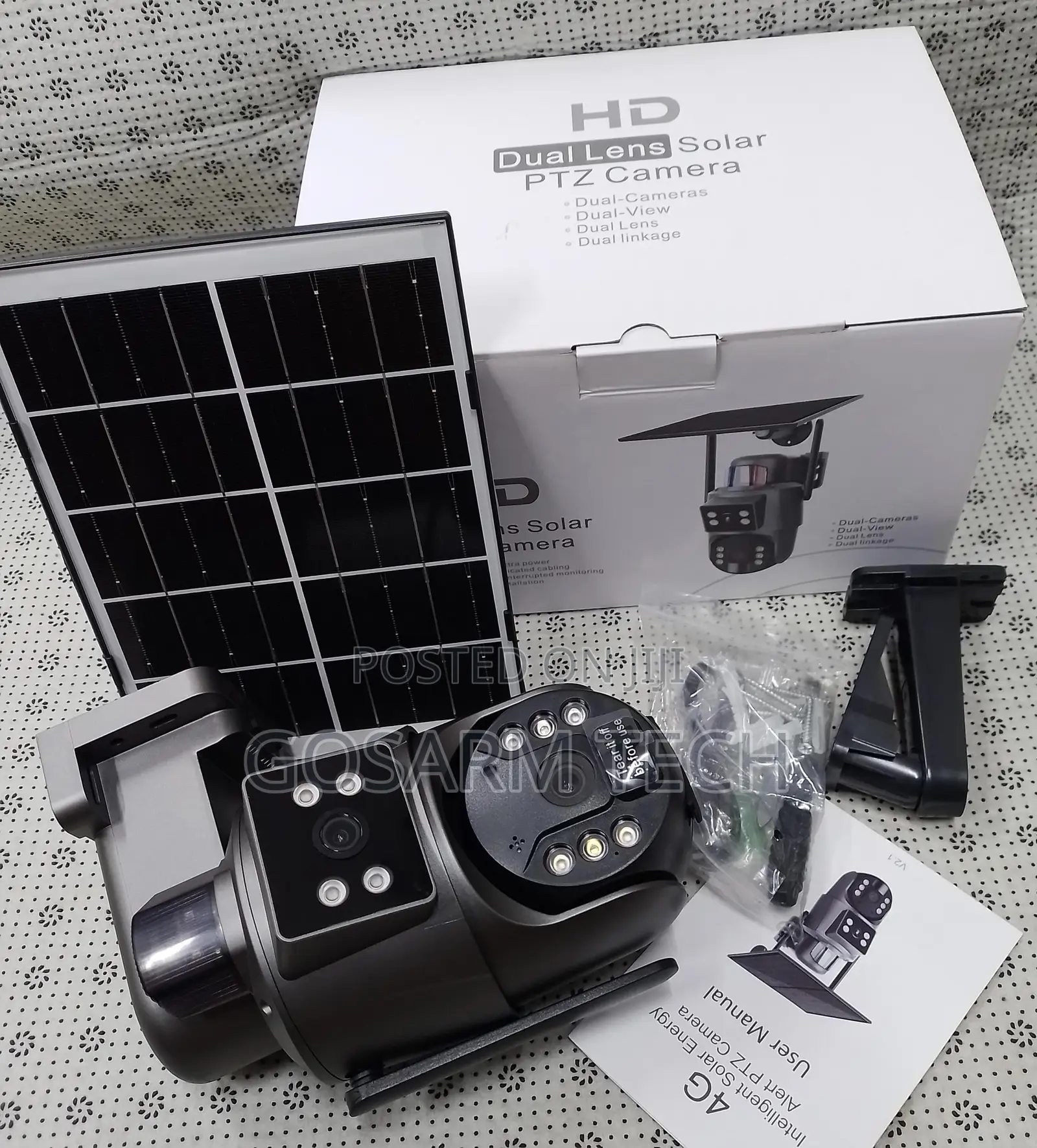 Ubox Dual Lens Siren 4mp 4G Solar Powered Camera Night Vision