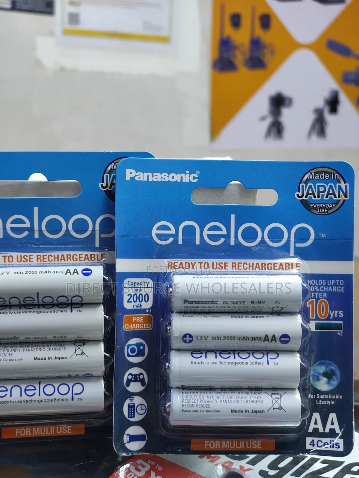 Eco-Friendly Panasonic Eneloop AA 4-Pack Solar Pre-Charged Batteries