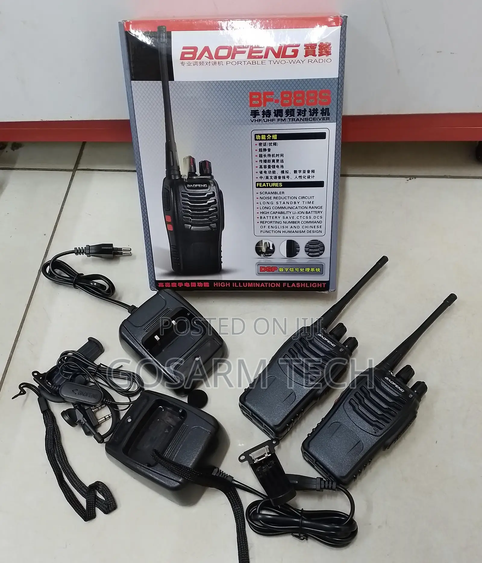 Baofeng 888s Walkie Talkie Rechargeable Long Range 2Way Audio