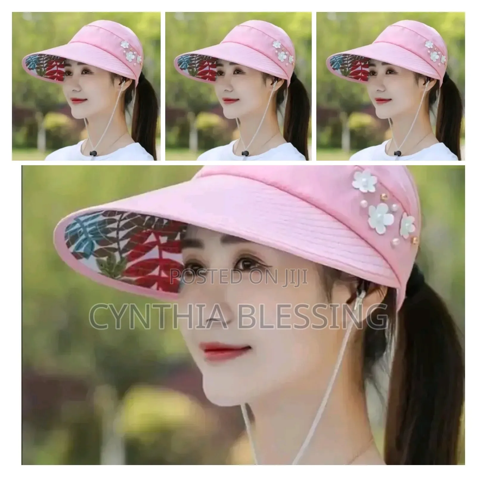 Foldable Sun Visor Hat Pink