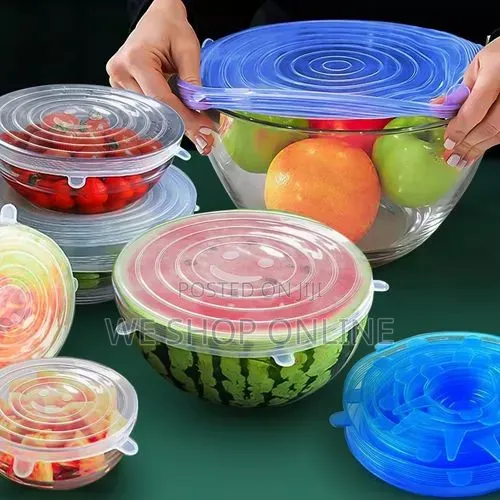 6 Pieces Silicone Stretchable Food Covers