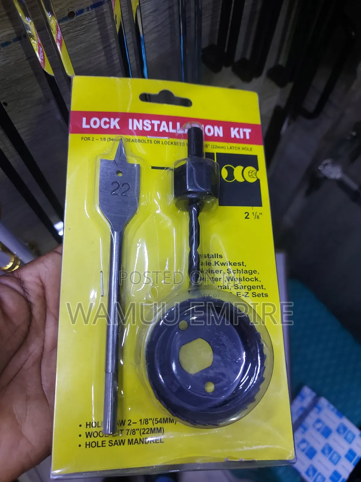3-Piece Door Lock Installation Kit