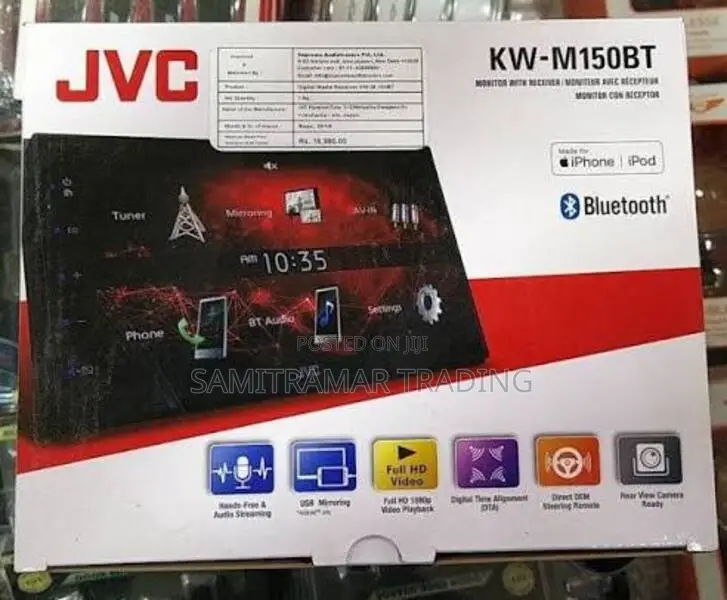 Kw-M150bt JVC 6.8" Digital Media Receiver With USB Mirroring/Bluetooth