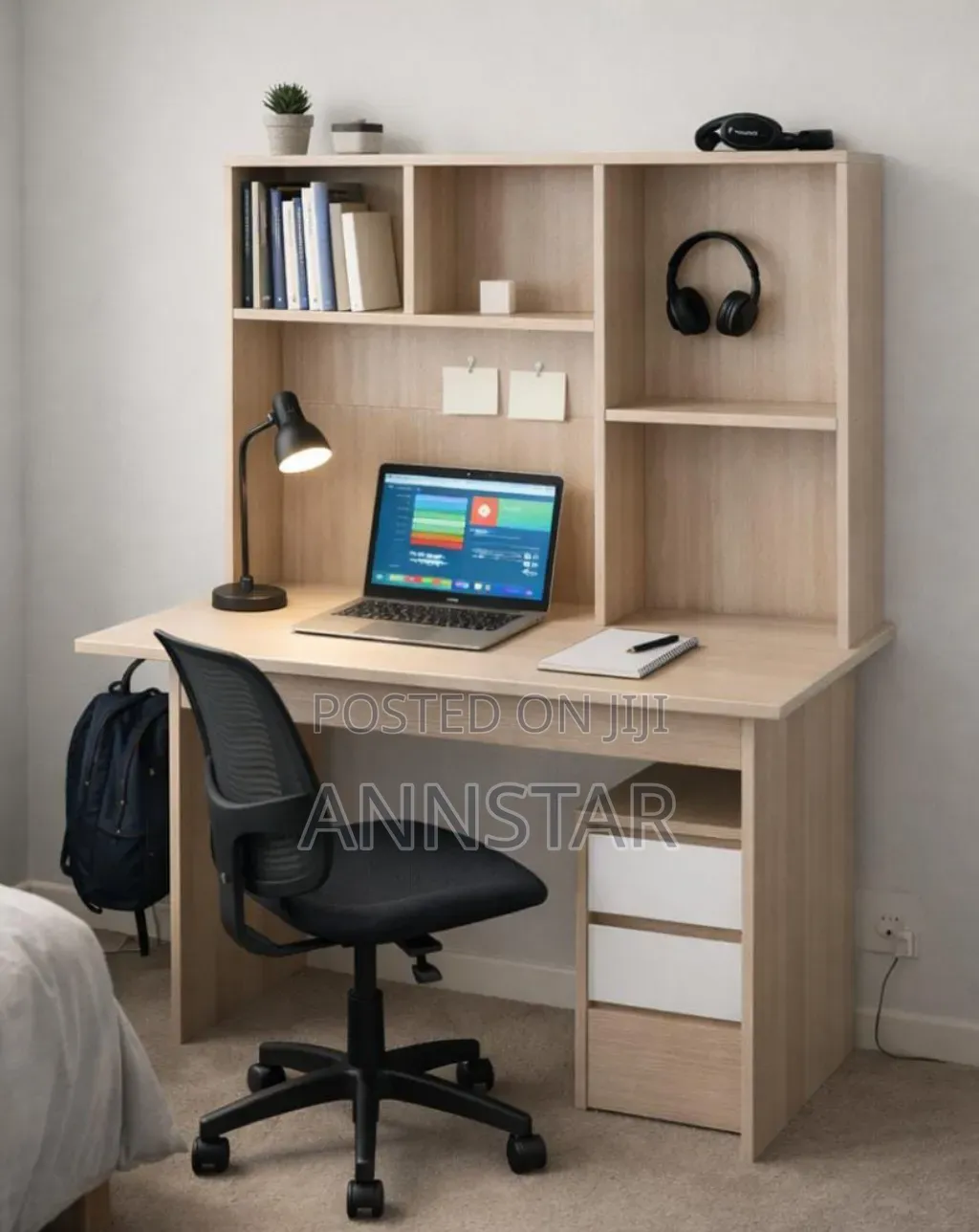 .Advanced 1.2m Imported Study Office Desk With Drawer Storage Space