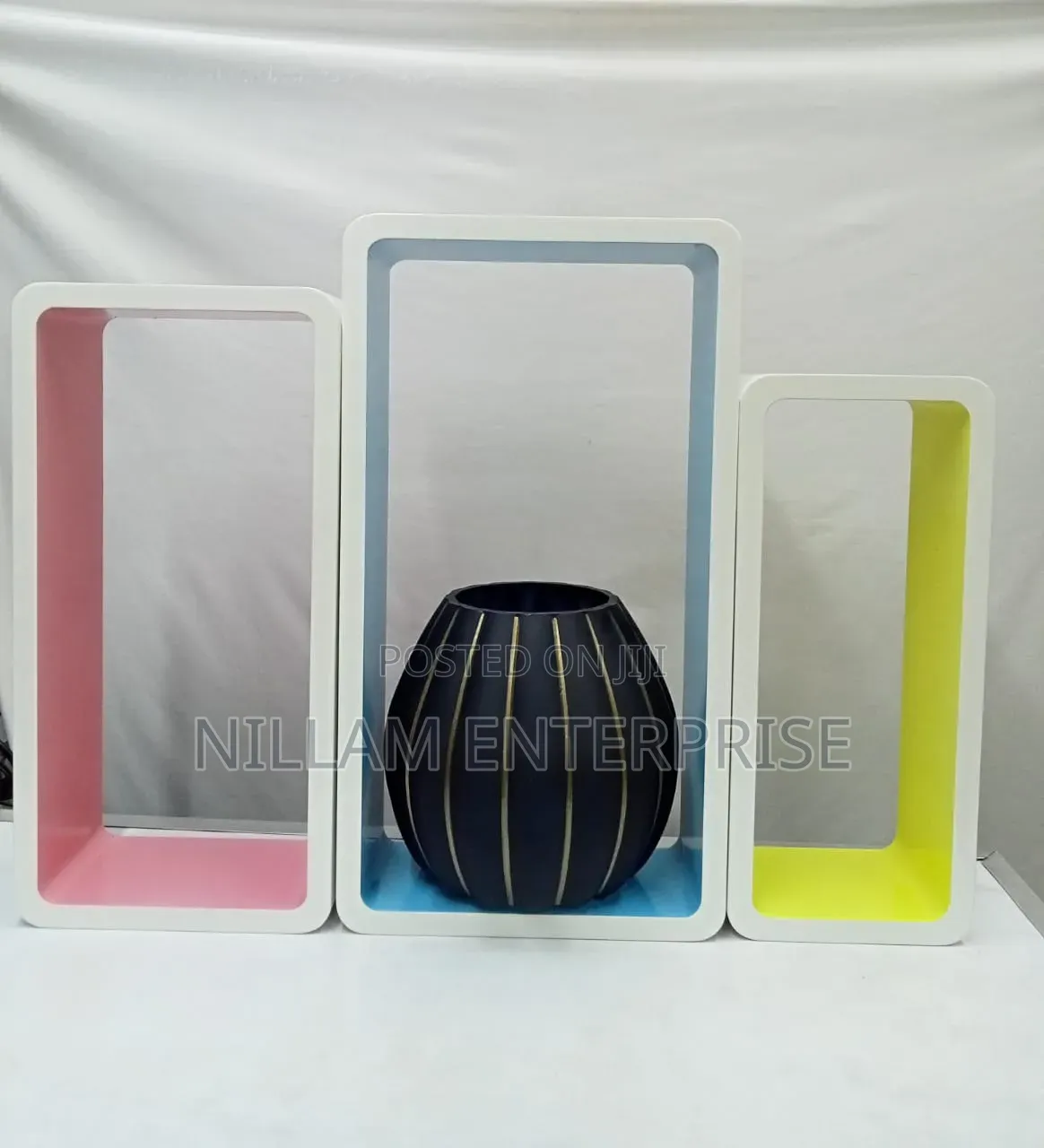 3Pcs Plastic Wood Floating Shelves