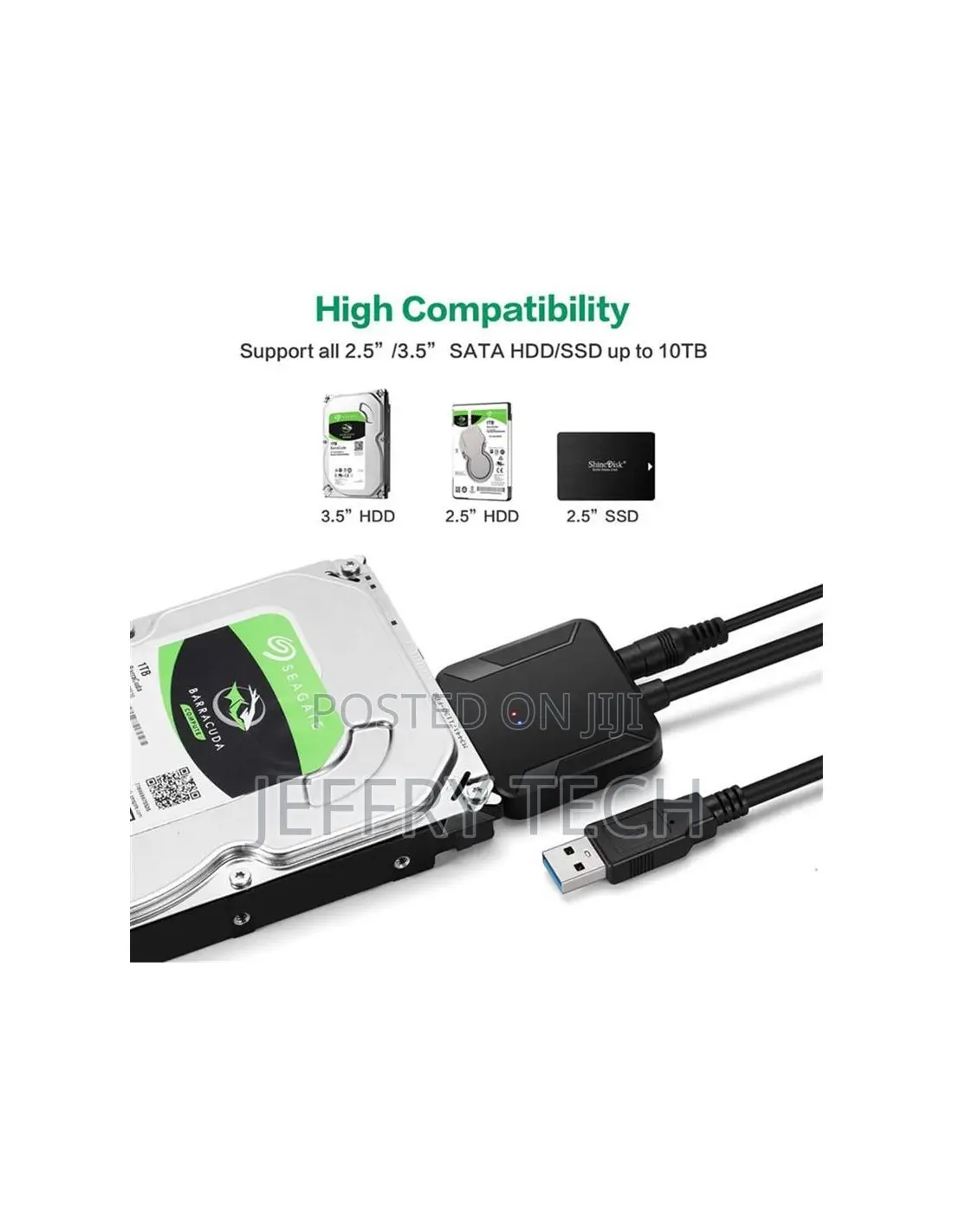 Cable SATA to USB 3.0 Adapter for External 2.5'' / 3.5'' HDD /SSD Hard